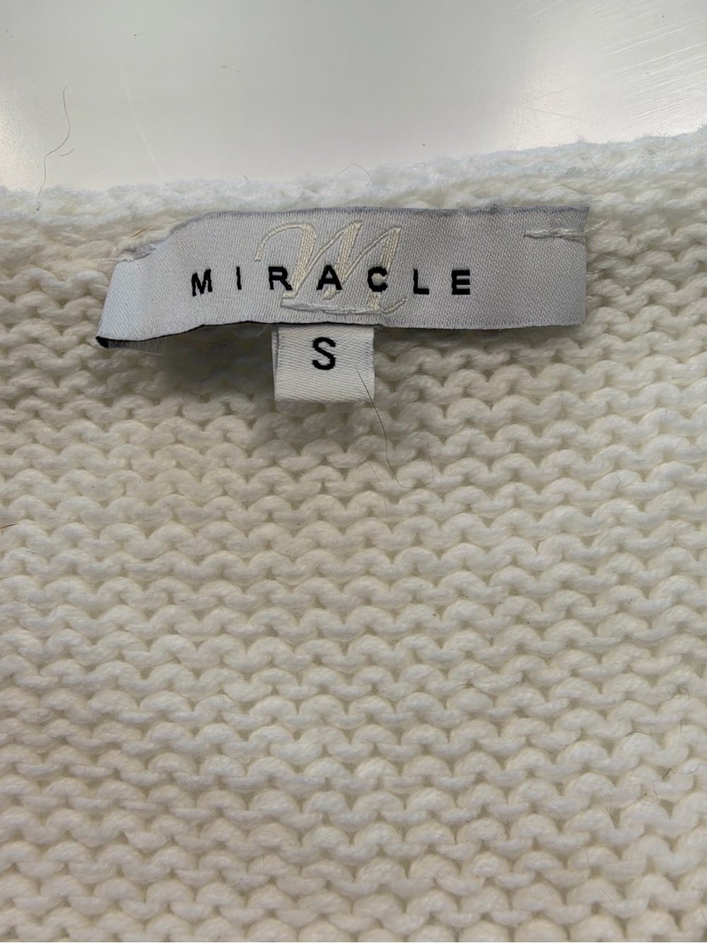 Miracle Cotton Blend Cream 'SALTY' Crewneck Sweater Size Small - Picture 5 of 7